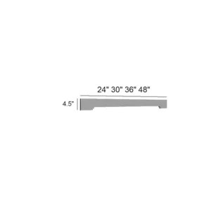 Grey Silver - Arched Valance, 24"W x 1"H x 1"D