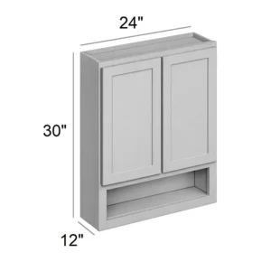 Grey Silver - Vanity Wall Boutique, 24"W x 30"H x 12"D