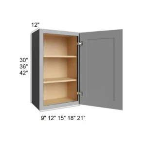 Grey Silver - Standard Wall Cabinets, 12"W x 30"H x 12"D