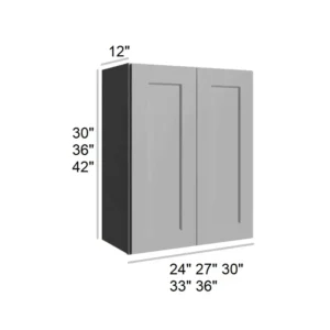 Grey Silver - Standard Wall Cabinets, 24"W x 30"H x 12"D