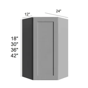 Grey Silver - Diagonal Wall Cabinets, 24"W x 30"H x 12"D