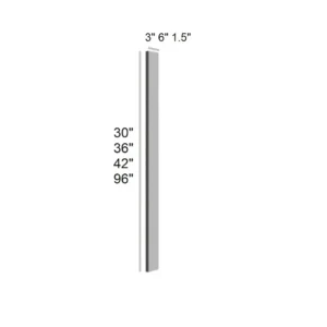 Grey Silver - Tall Filler, 1.5"W x 96"H x 0.75"D