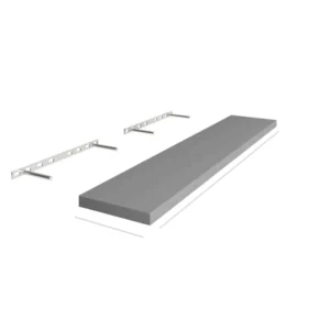 Grey Silver - Wall Floating Shelf, 24"W x 1.5"H x 12"D