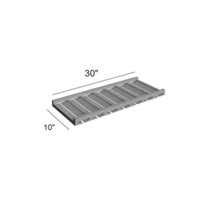 Grey Silver - Glass Holder Cabinets, 30"W x 2"H x 12"D