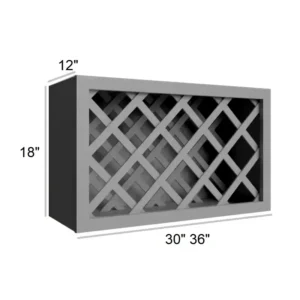 Grey Silver - Wall Wine Rack Cabinets, 30"W x 15"H x 12"D