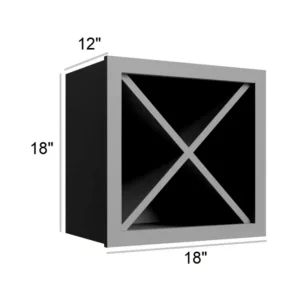 Grey Silver - Wine Storage Cube, 18"W x 18"H x 12"D