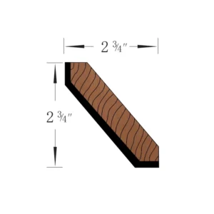HEIRLOOM BROWN - Crown Molding, 96"W x 2.75"H x 2.75"D
