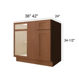 HEIRLOOM BROWN - Blind Base Corner, 45"W x 34.5"H x 24"D