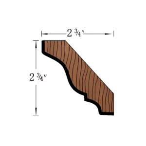 HEIRLOOM BROWN - CROWN MOLDING 96"W 23/4", 96"W x 2.75"H x 0.75"D