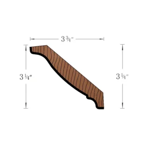 HEIRLOOM BROWN - CROWN MOLDING 96"W 31/4", 96"W x 3.25"H x 0.75"D