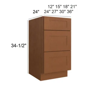 HEIRLOOM BROWN - Drawer Base, 12"W x 34.5"H x 24"D