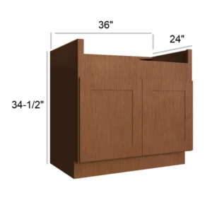 HEIRLOOM BROWN - Deep Sink Base, 36"W x 34.5"H x 24"D