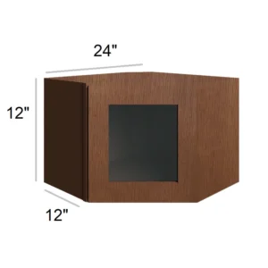 HEIRLOOM BROWN - Wall Diagonal Glass Door, 24"W x 12"H x 12"D
