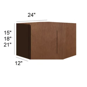 HEIRLOOM BROWN - Diagonal Wall Cabinets, 24"W x 18"H x 12"D