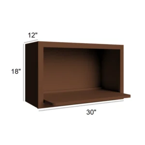 HEIRLOOM BROWN - Microwave Wall Cabinet, 30"W x 18"H x 12"D