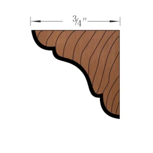 HEIRLOOM BROWN - Inside Corner Molding, 96"W x 2.5"H x 2.5"D