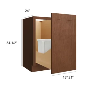 HEIRLOOM BROWN - BASE CABINETS W/O Trash Can Full Height, 21"W x 34.5"H x 24"D