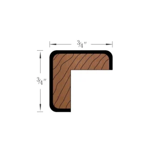 HEIRLOOM BROWN - Outside Corner Molding, 96"W x 2.5"H x 2.5"D