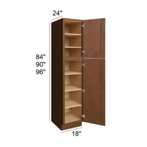 HEIRLOOM BROWN - Utility Cabinets, 18"W x 84"H x 24"D