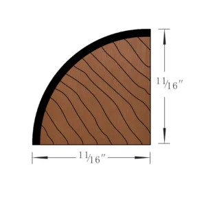 HEIRLOOM BROWN - Quarter Round Molding, 96"W x 0.75"H x 0.75"D