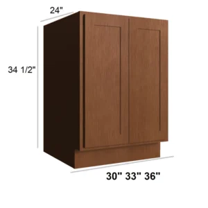 HEIRLOOM BROWN - Sink Base Full Height, 30"W x 34.5"H x 24"D