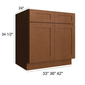 HEIRLOOM BROWN - Sink Base, 33"W x 34.5"H x 24"D