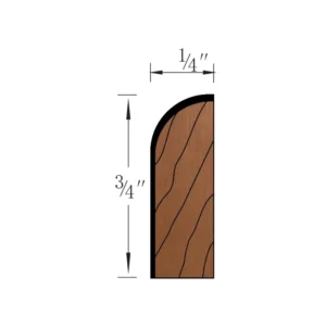 HEIRLOOM BROWN - Scribe Molding, 96"W x 0.25"H x 0.75"D