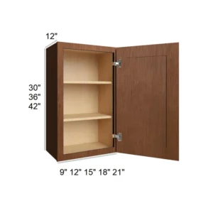 HEIRLOOM BROWN - Standard Wall Cabinets, 12"W x 30"H x 12"D