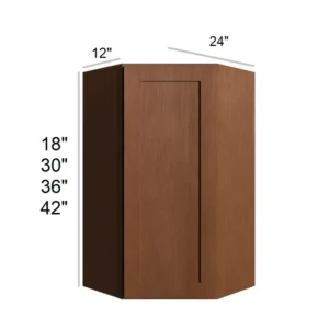 HEIRLOOM BROWN - Diagonal Wall Cabinets, 24"W x 18"H x 12"D