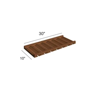 HEIRLOOM BROWN - Glass Holder Cabinets, 30"W x 2"H x 12"D
