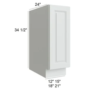 HILLCREST WHITE - Base Full Height Door, 12"W x 34.5"H x 24"D