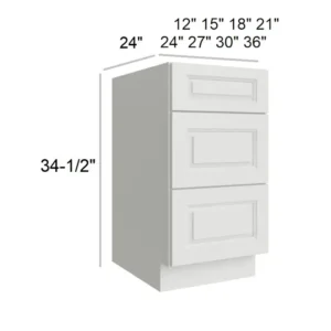 HILLCREST WHITE - Drawer Base, 12"W x 34.5"H x 24"D