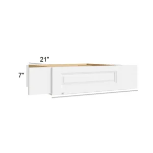 HILLCREST WHITE - knee drawer, 36"W x 7.5"H x 21"D