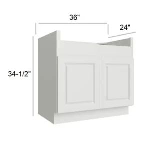 HILLCREST WHITE - Farm Sink base, 36"W x 34.5"H x 24"D