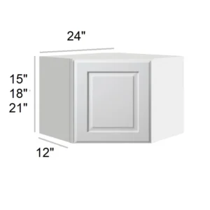 HILLCREST WHITE - Diagonal Wall Cabinets, 24"W x 18"H x 12"D