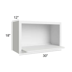 HILLCREST WHITE - Microwave Wall Cabinet, 30"W x 18"H x 12"D