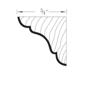HILLCREST WHITE - Inside Corner Molding, 96"W x 2.5"H x 2.5"D