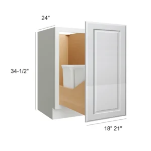 HILLCREST WHITE - BASE CABINETS W/O Trash Can Full Height, 21"W x 34.5"H x 24"D