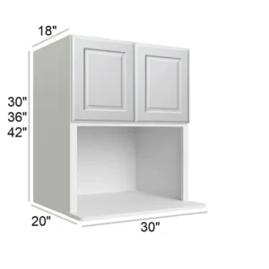 HILLCREST WHITE - Microwave Wall Cabinet, 30"W x 30"H x 12"D