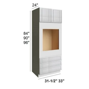 HILLCREST WHITE - Oven Cabinets, 33"W x 84"H x 24"D