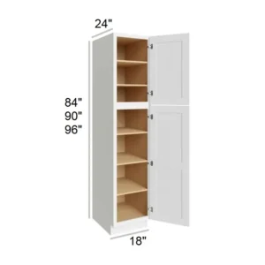 HILLCREST WHITE - Utility Cabinets, 18"W x 84"H x 24"D