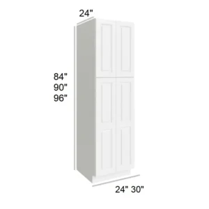 HILLCREST WHITE - Utility Cabinets, 24"W x 84"H x 24"D