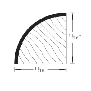 HILLCREST WHITE - Quarter Round Molding, 96"W x 0.75"H x 0.75"D