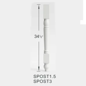 HILLCREST WHITE - SPOST1.5, 1"W x 1"H x 1"D