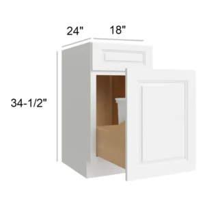 HILLCREST WHITE - Trash Can 1D 1DR, 18"W x 34.5"H x 24"D