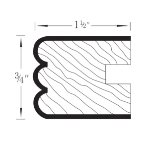 HILLCREST WHITE - TRIPLE BEAD EDGING, 1"W x 1"H x 1"D