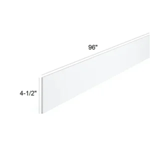 HILLCREST WHITE - Toe kick, 96"W x 4.5"H x 0.75"D