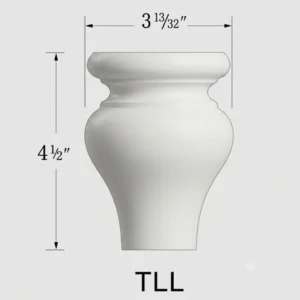 HILLCREST WHITE - Bun Foot, 1"W x 1"H x 1"D