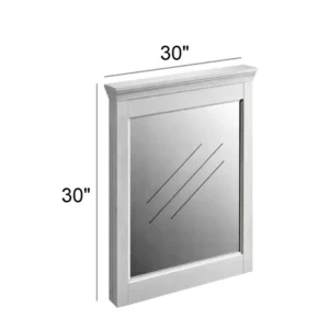 HILLCREST WHITE - Vanity Mirror, 30"W x 30"H x 12"D