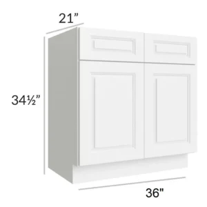 HILLCREST WHITE - Vanity Sink Base, 33"W x 34.5"H x 21"D